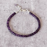 Amethyst heishi 925 bracelet