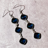 London blue topaz dangle 925 earrings