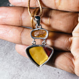 Citrine & mookite 925 pendant