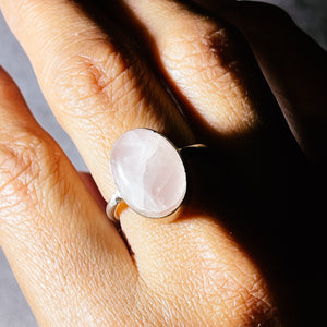 Rose quartz  sz7.25 925 ring