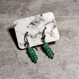 Emerald smooth rondel 925 earrings