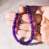 Faceted amethyst 925 bracelet