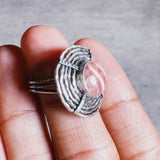 Rhodochrosite sz8.75 925 ring