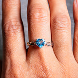 Blue topaz heart 925 sz9 ring