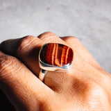 Red tigers eye 925 adjustable ring