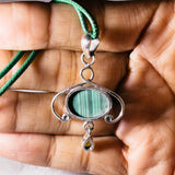 Malachite peridot 925 pendant