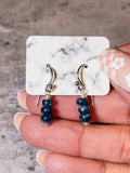 Smooth rondel sapphire 925 dangles