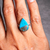 Pyrite turquoise 925 sz6.25 ring