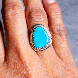 Blue turquoise 925 sz6.75 ring