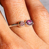 Garnet rose quartz 925 sz6 ring