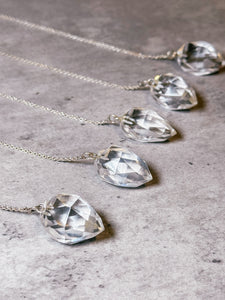 Faceted quartz 925 pendulum