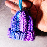 Handmade crochet beanie ornament