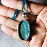 Malachite chrysocolla 925 pendant