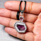 Amethyst Trapiche amethyst 925 pendant