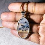 Graveyard Plume agate 925 pendant