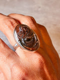 Smokey Quartz dragon 925 ring