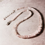 Smooth rondelle morganite 925 necklace