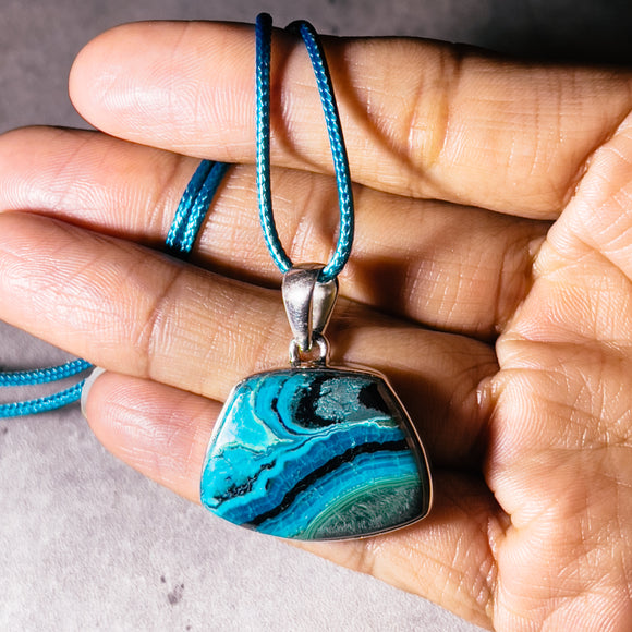 Malachite chrysocolla 925 pendant