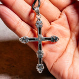 Tourmaline herkimer 925 cross pendant