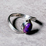 Purple copper turquoise 925 sz6.75 ring