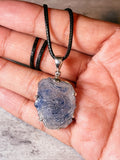 Dummortierite quartz dragon 925 pendant