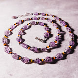 Carved amethyst Spinel Opal 925 necklace