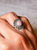 Rhodochrosite 925 sz6 ring