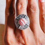 Rhodochrosite sz8.75 925 ring