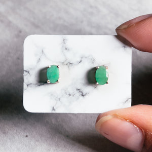 Emerald oval 925 studs