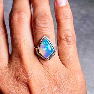 Ethiopian opal 925 ring sz7