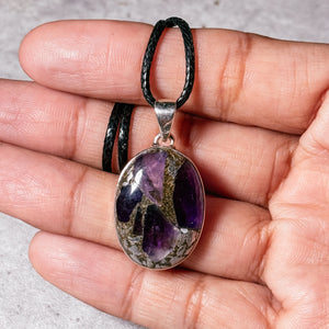 Amethyst in pyrite 925 pendant