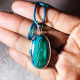 Malachite chrysocolla 925 pendant