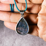 Carved Labradorite 925 pendant