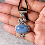 Owyhee opal & blue topaz 925 pendant