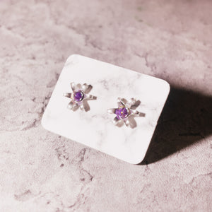 Purple copper turquoise 925 studs