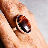 Red tigers eye 925 adjustable ring