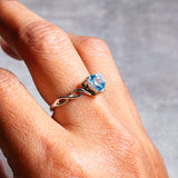 Blue topaz heart 925 sz8.25 ring