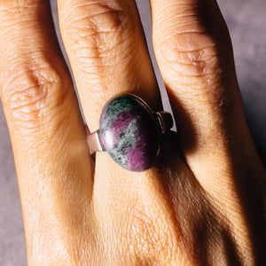 Ruby zoisite sz8 925 ring