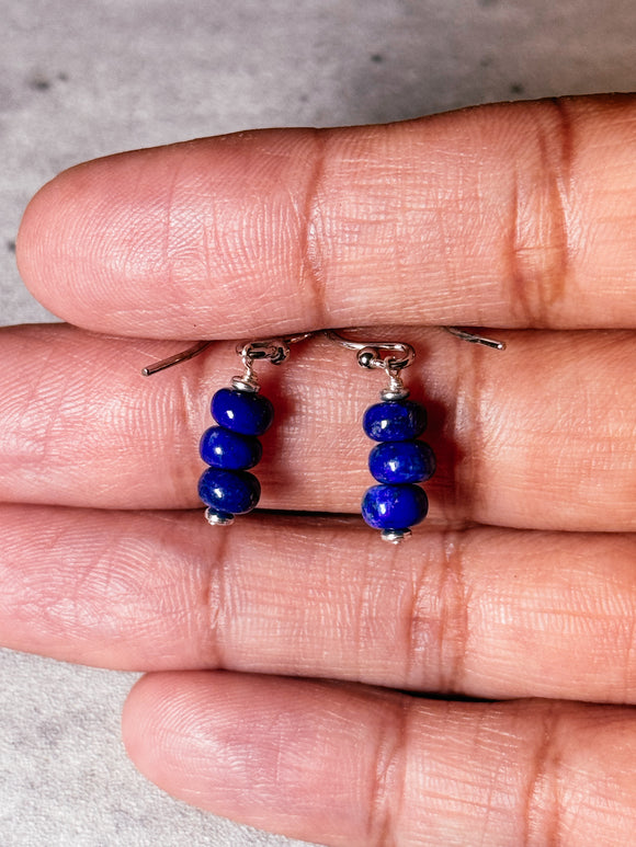 Lapis lazuli rondel 925 dangles