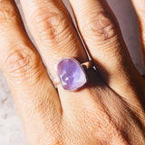 Lavender moon quartz 925 sz8.25 ring