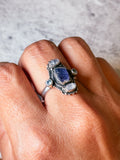 Tanzanite moonstone topaz 925 ring sz8
