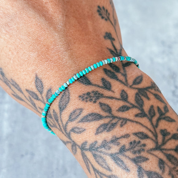 Faceted matte turquoise 925 bracelet