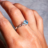 Blue topaz heart 925 sz10 ring