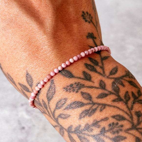 Rhodonite faceted 925 bracelet