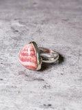 Rhodochrosite sz8 925 ring