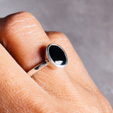 Black spinel 925 sz8 ring