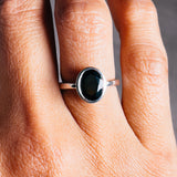 Black spinel 925 sz6 ring