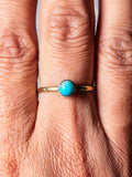 Turquoise brass & 925 ring sz9