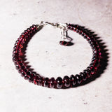 Pyrope garnet smooth rondelle 925 bracelet