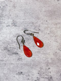 Carnelian 925 faceted drop dangles